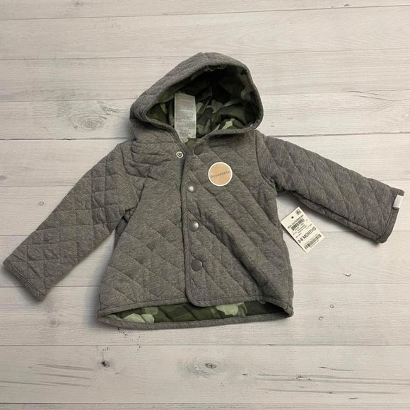 First impressions baby‎ reversible grey/camo jacket 3-6 months NEW - Picture 1 of 5